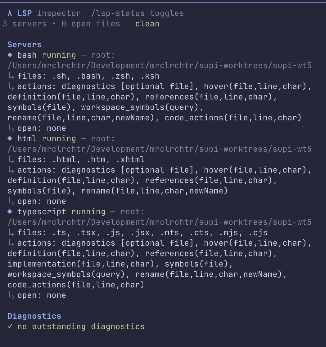 LSP status overlay