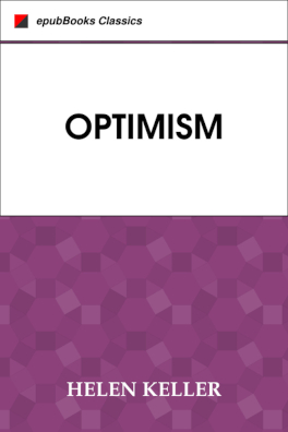 book cover example: Optimism by Helen Keller