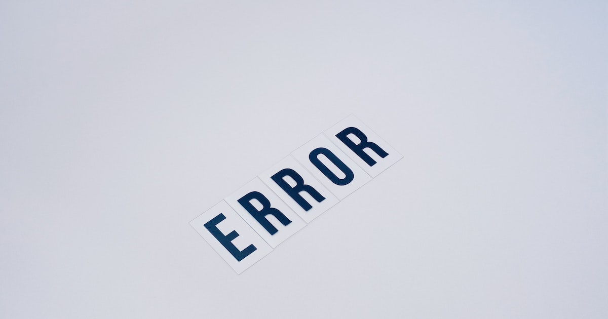 Image of the word error. 