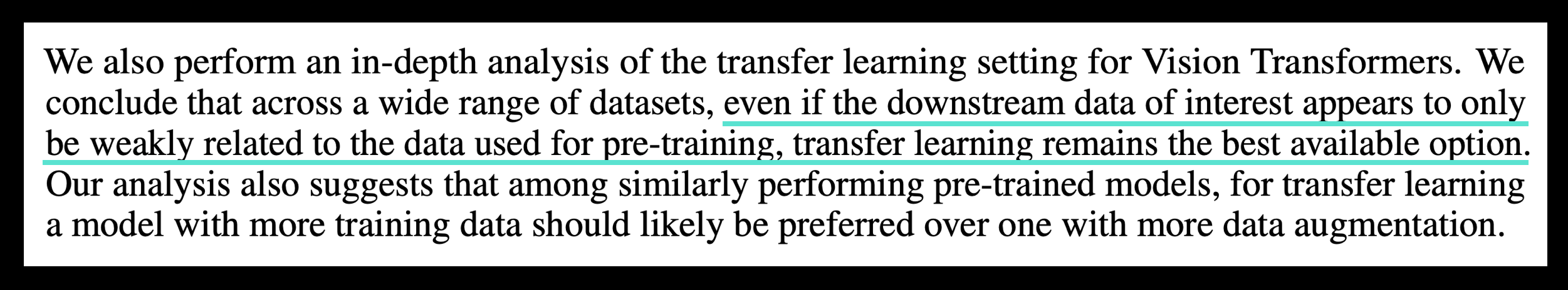 cómo entrenar tu visión, sección 6 del documento transformador, recomendamos utilizar el aprendizaje por transferencia si puedes