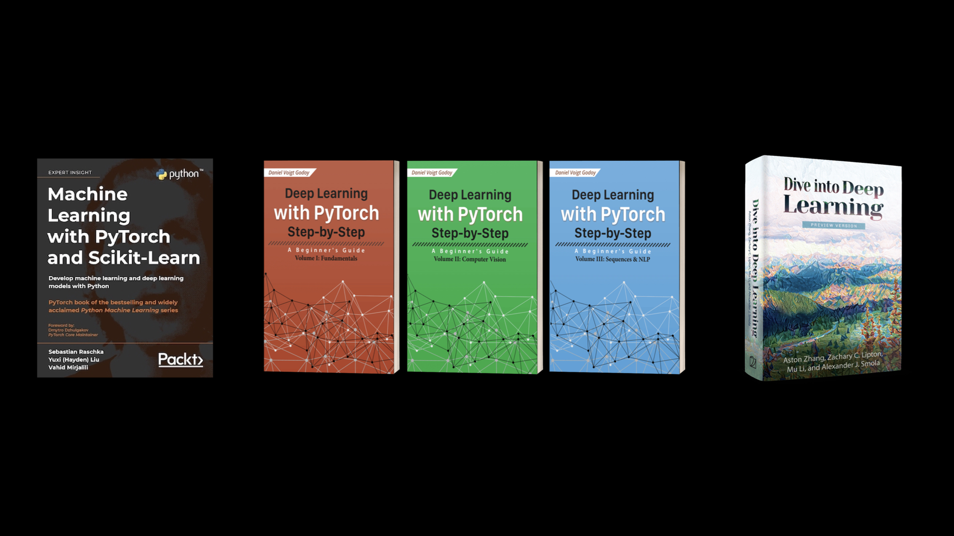 Textbooks to learn more about PyTorch as well as deep learning in general.