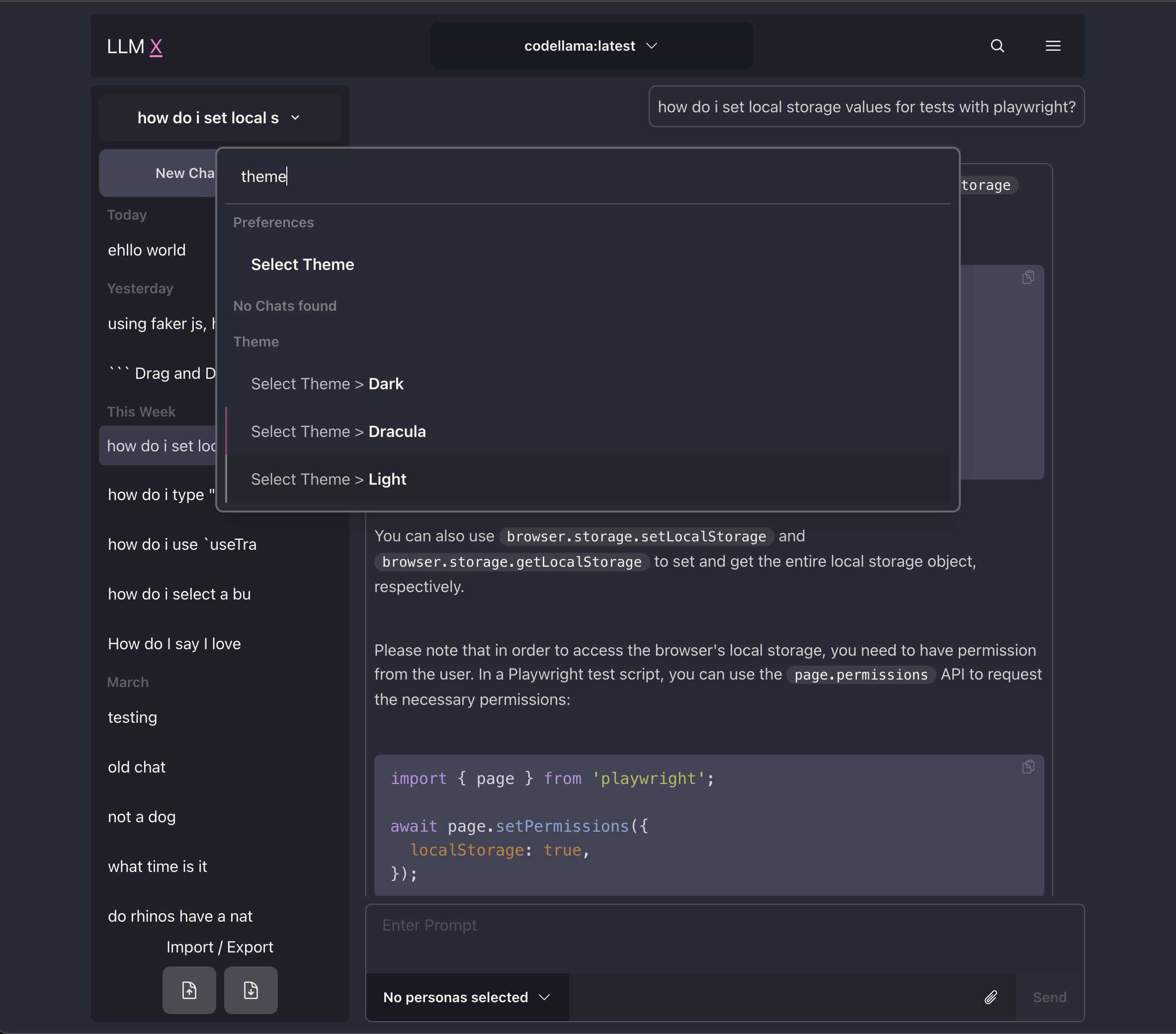 Omnibar and code screenshot