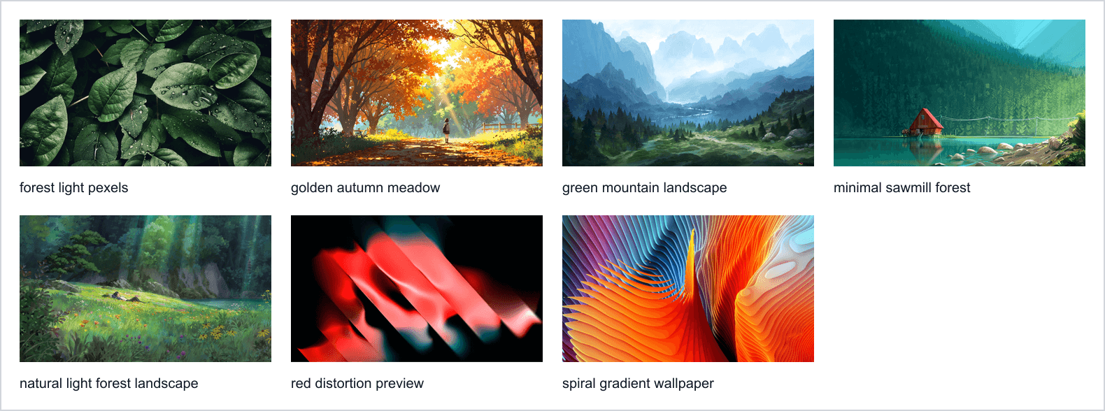 Default background gallery