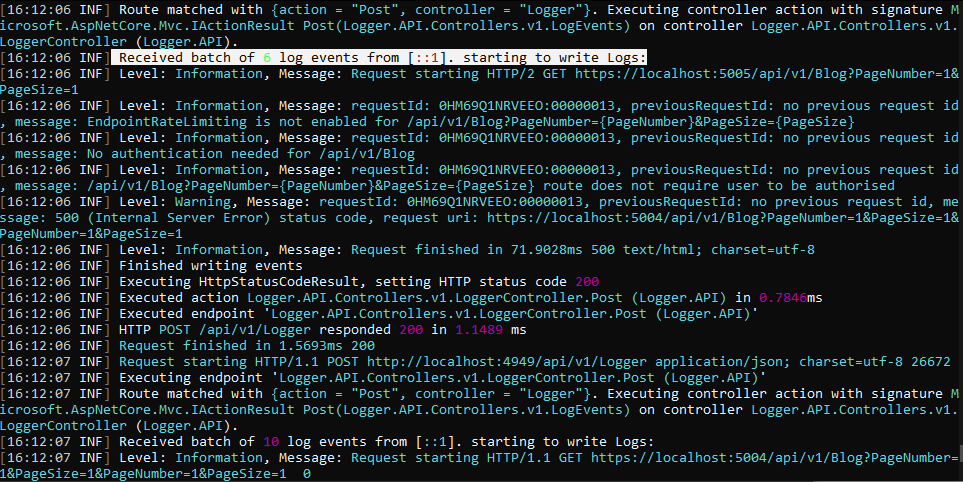 Logger Service Console