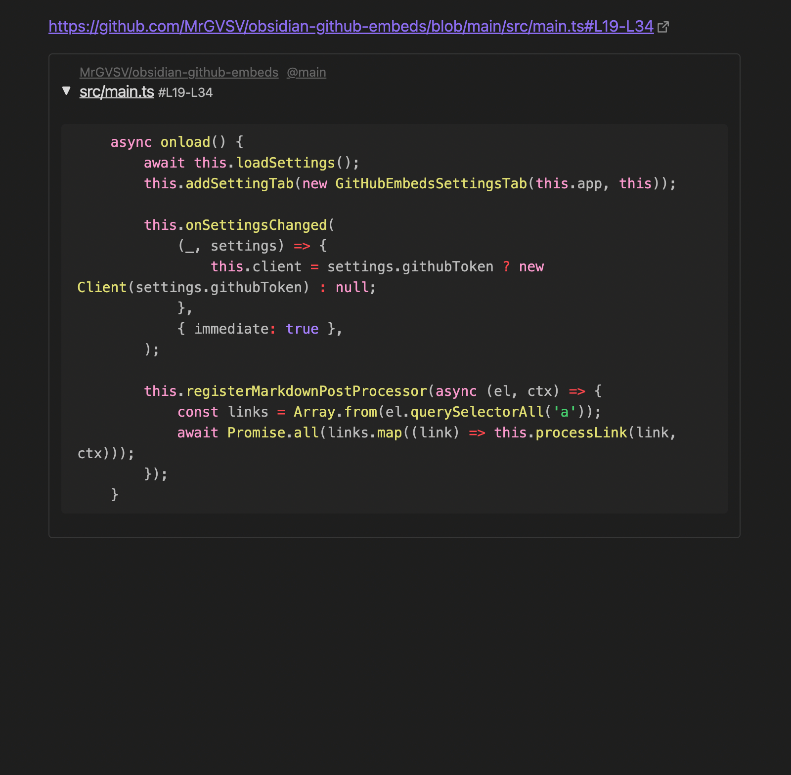 Screenshot of file embed