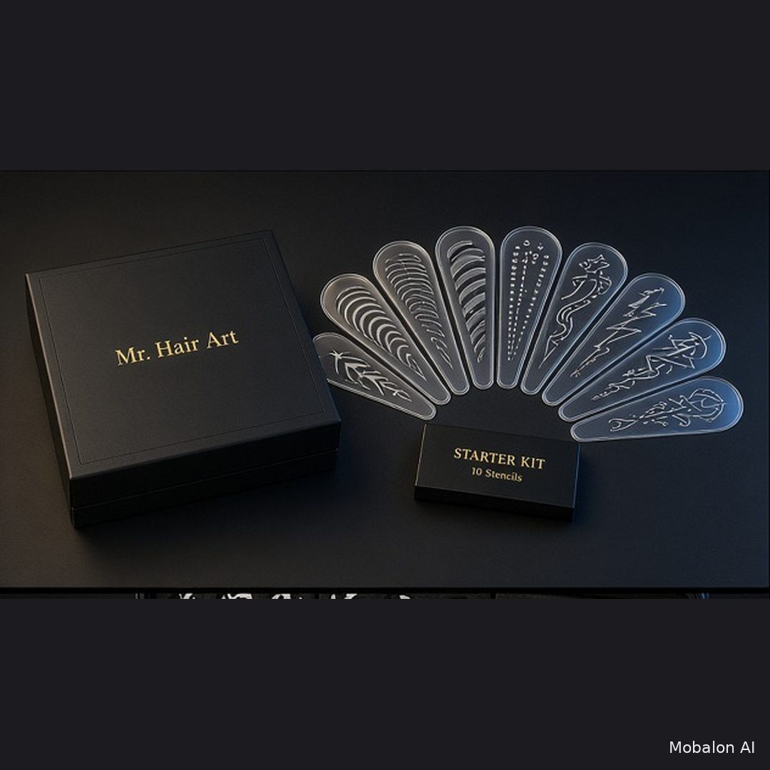 Mr. Hair Art Starter KIT (Comes with 10 Stencils)
