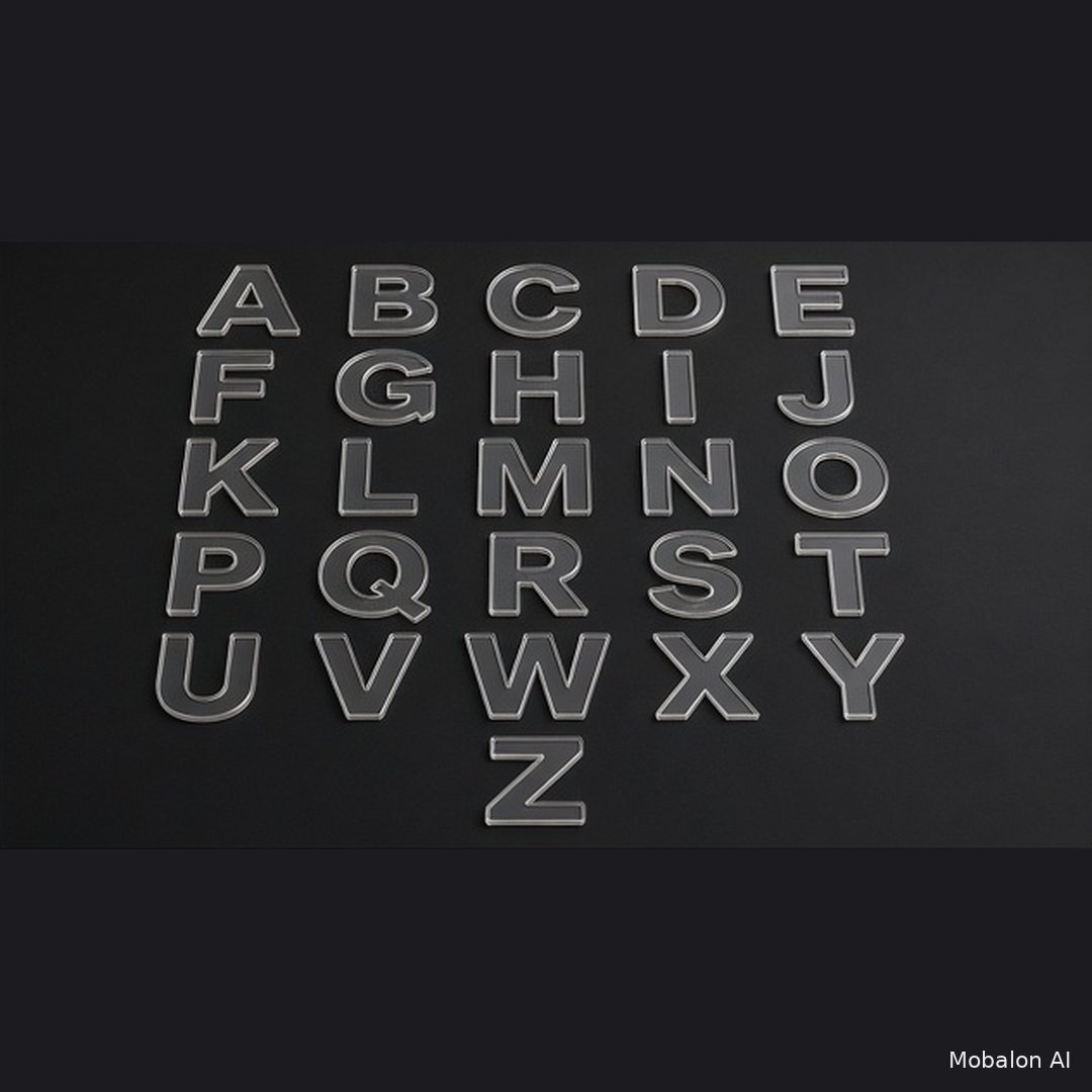 Mr. Hair Art Stencil -Letter Group- (Emmett FONT) (26 Stencils)