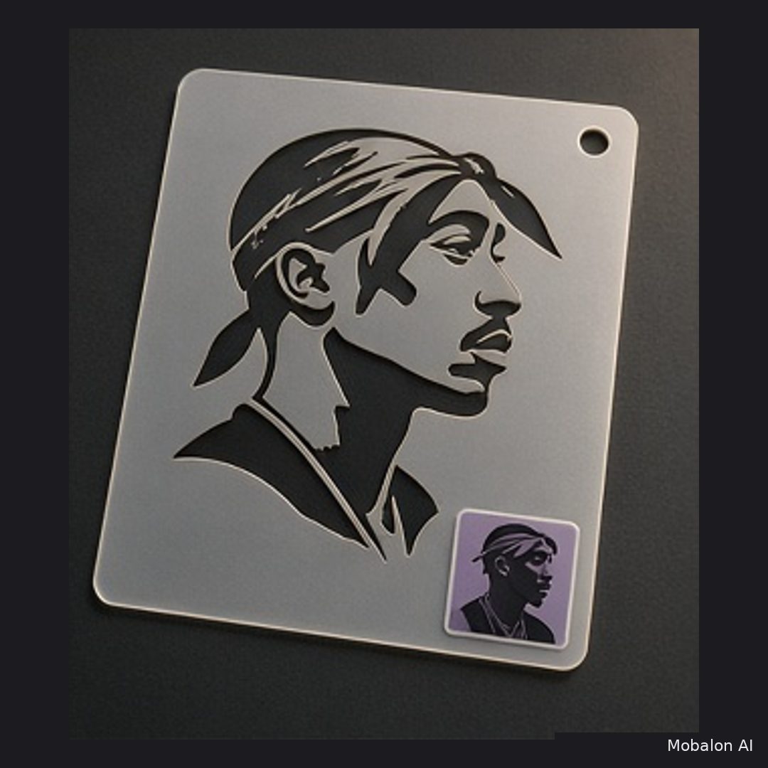 HAIR ART STENCIL - Tupac 7