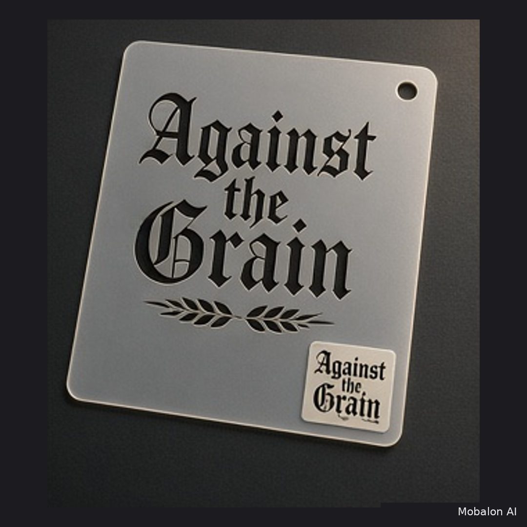 Mr. Hair Art Stencil - Against the Grain Logo