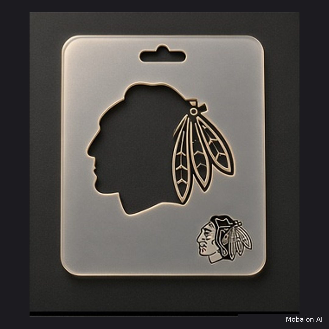 MR. HAIR ART STENCIL - CHICAGO BLACKHAWKS FEATHERS