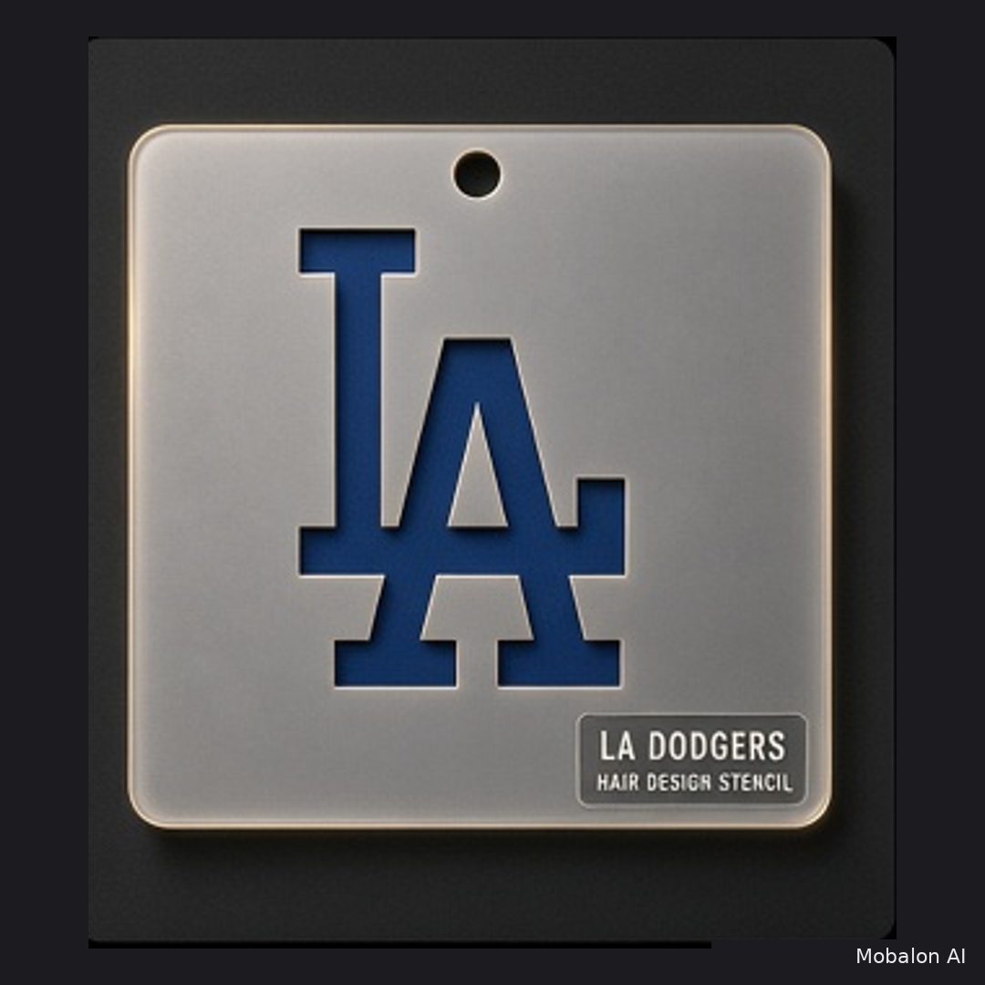 Mr. HAIR ART STENCIL - Los Angeles Dodgers Logo