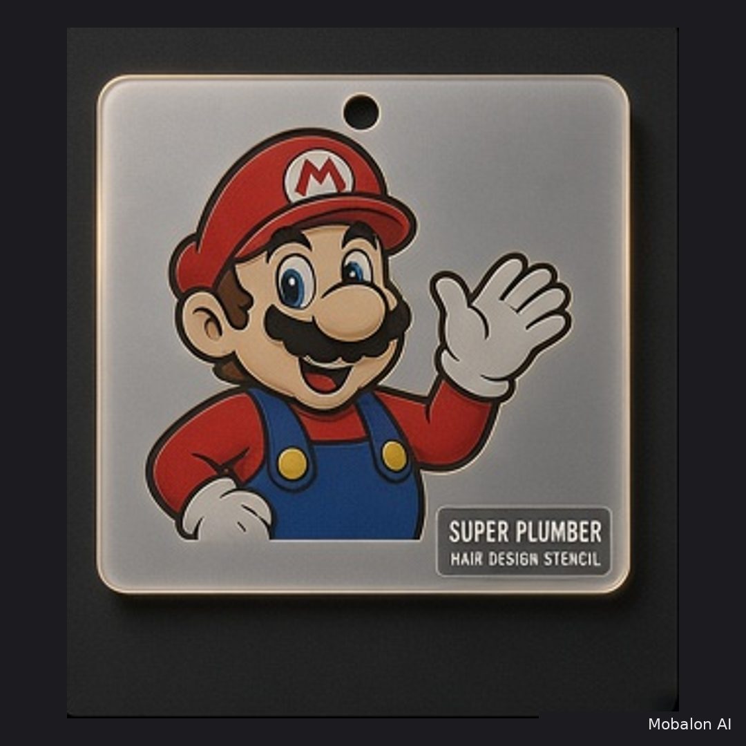 MR. HAIR ART STENCIL - MARIO BROTHER