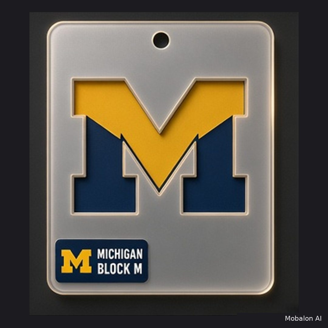 Mr. HAIR ART STENCIL - Michigan Wolverines Logo