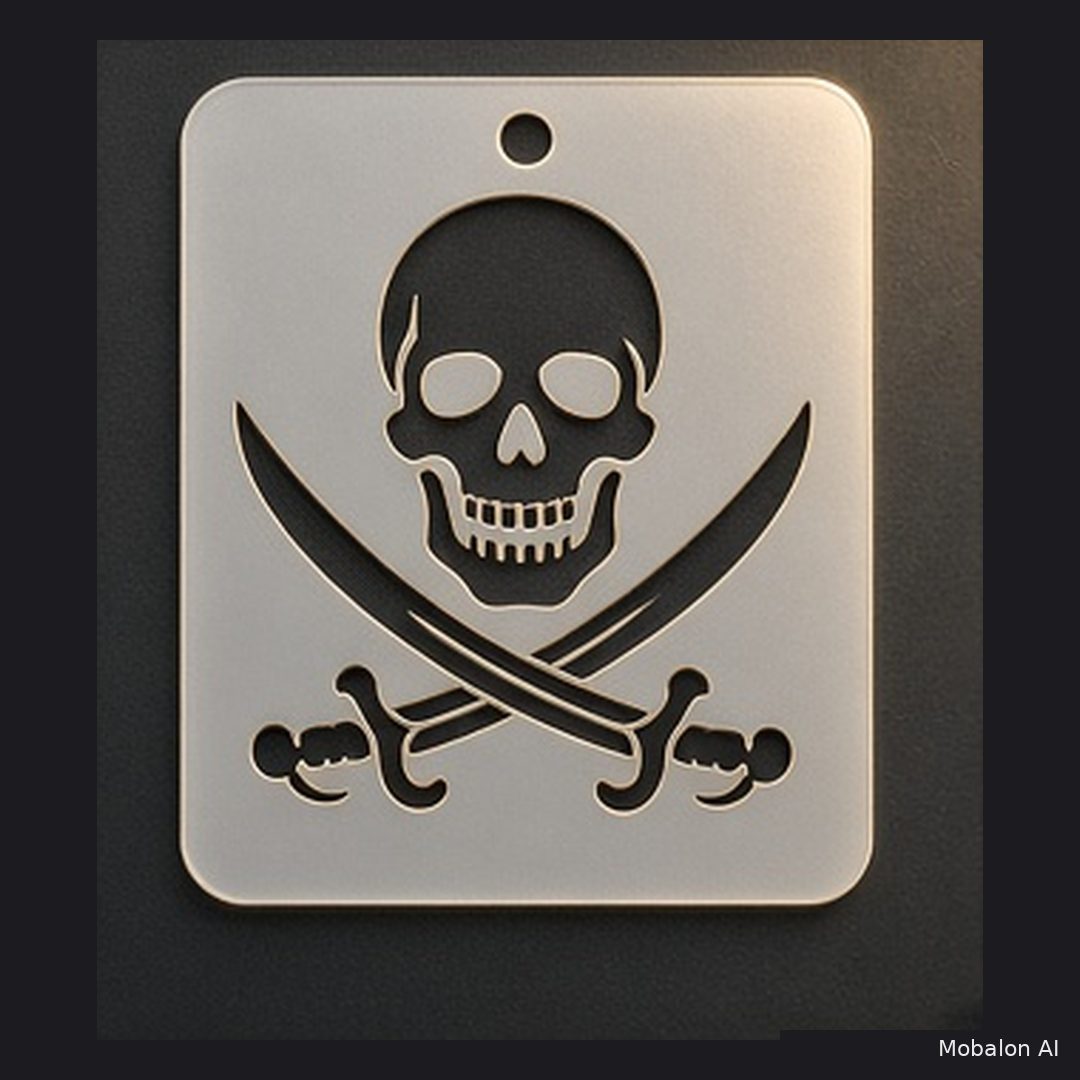 MR. HAIR ART STENCIL - PIRATE SKULL AND SWORD
