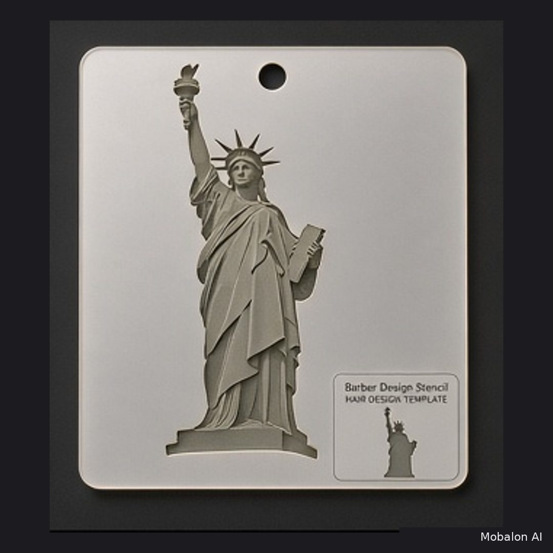 MR. HAIR ART STENCIL - STATUE OF LIBERTY NAKED