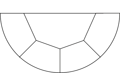 Center-plane cut of spherical cap subdivision