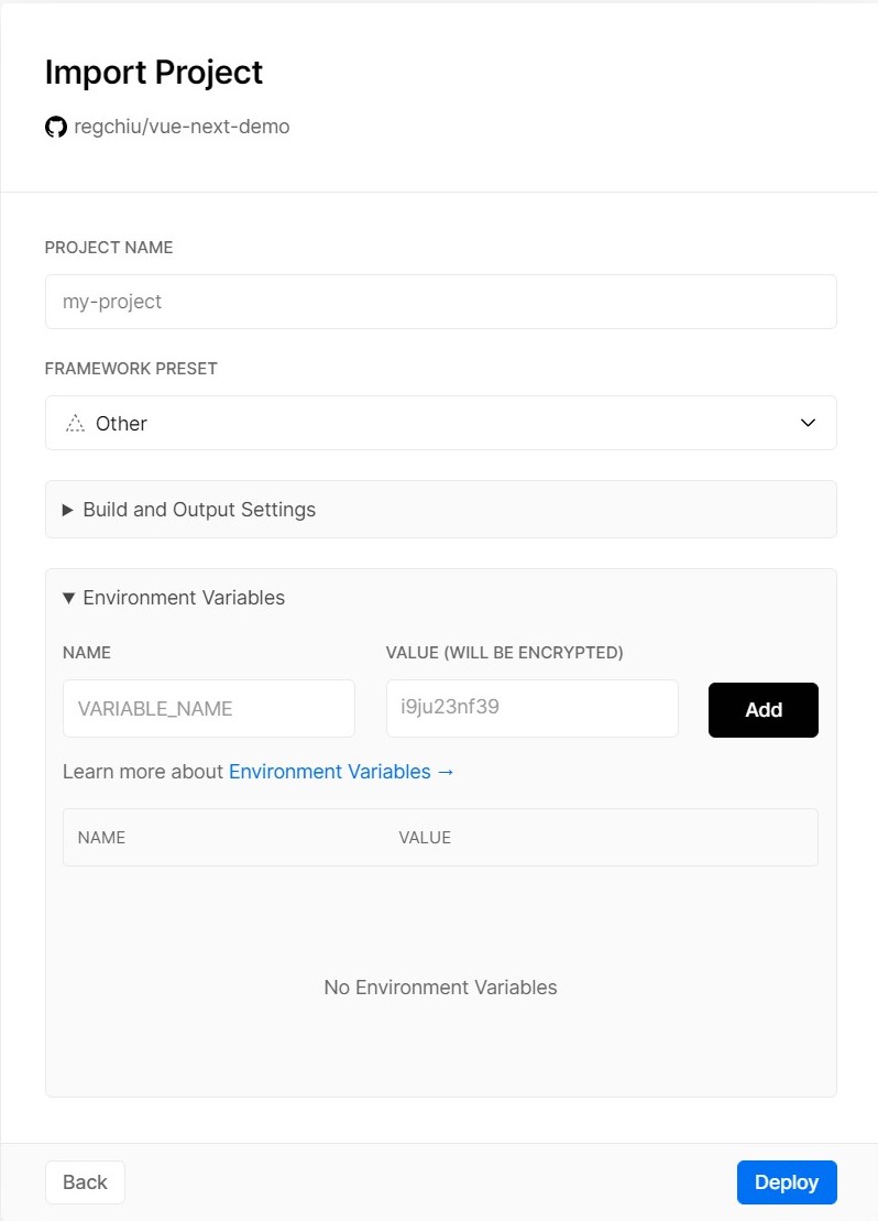 Import Project Settings