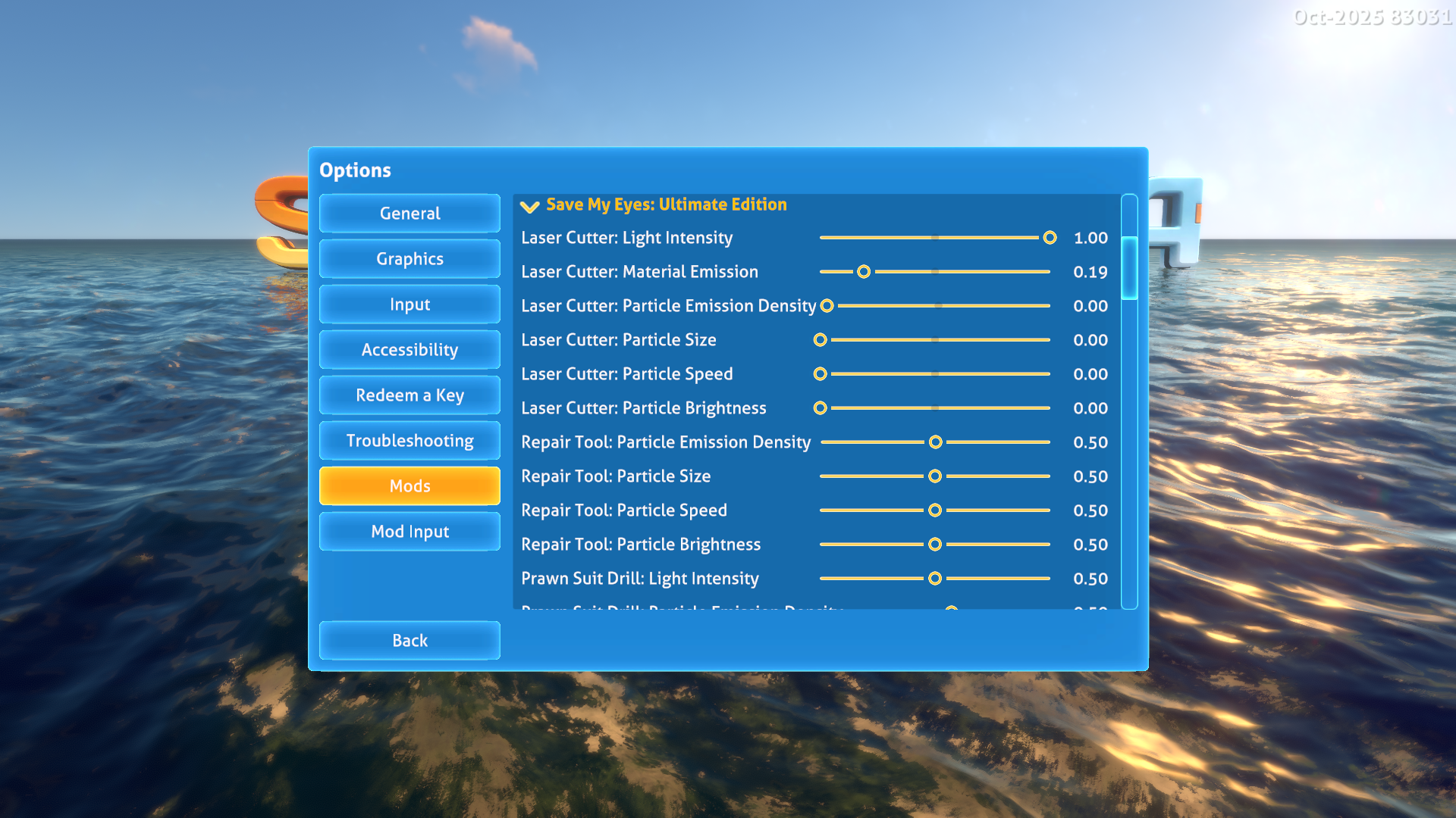 Mod options (page 1)