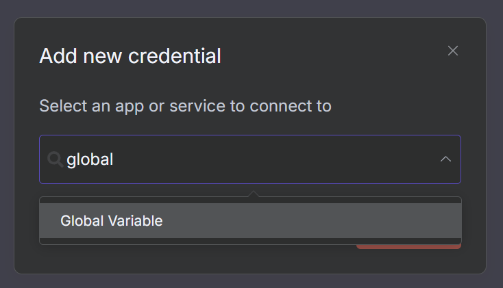 Search for Global Variable credential