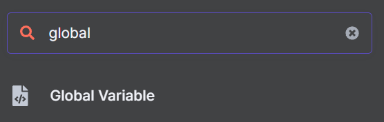 Search for Global Variable node