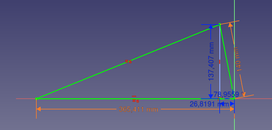 Laserharp tilted triangle