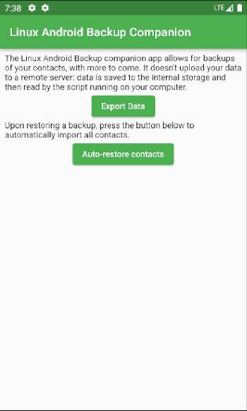 Screenshot 1 of Open Android Backup — opens full size