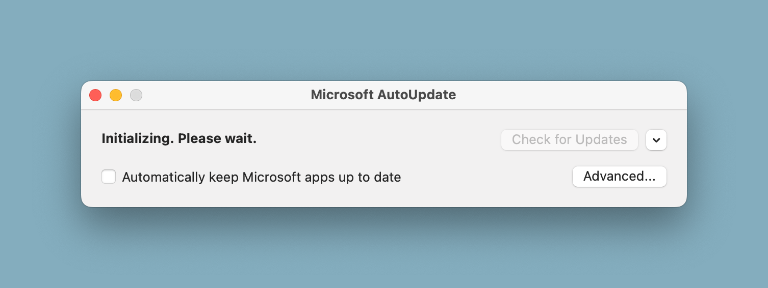 Microsoft AutoUpdate Window