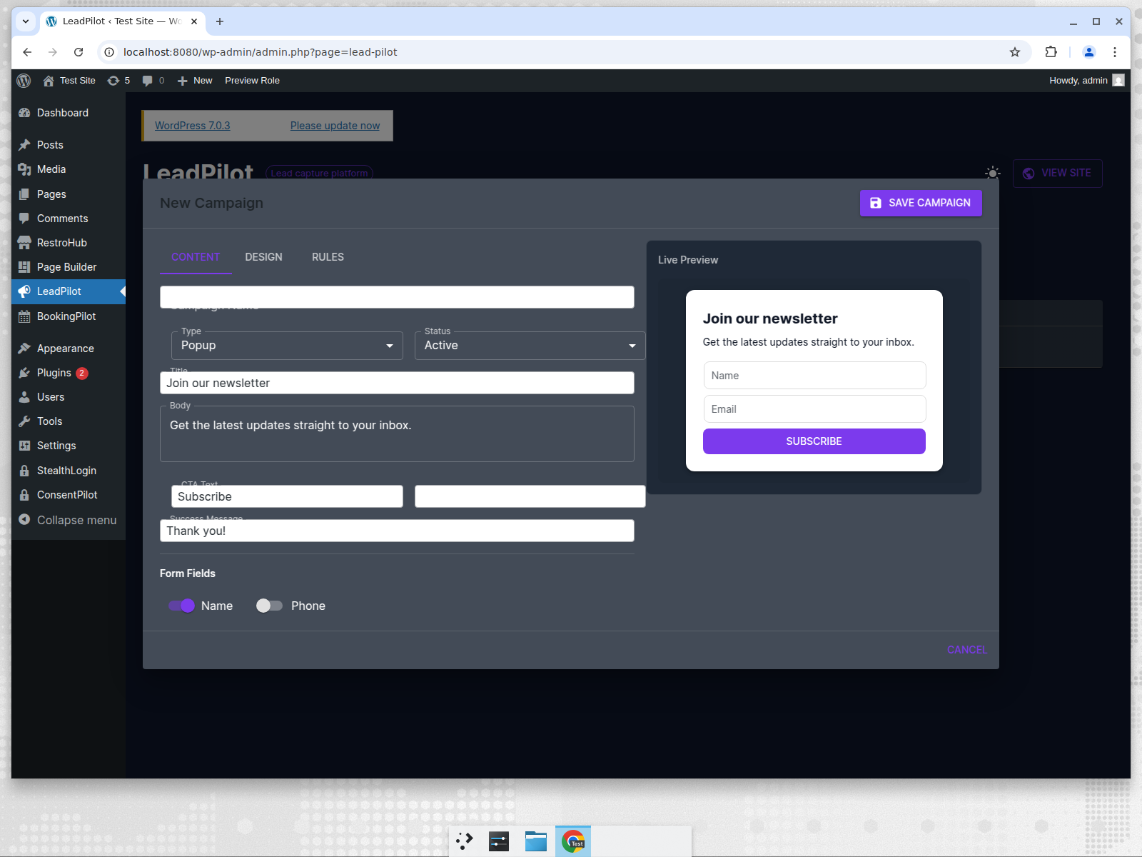 Campaign builder