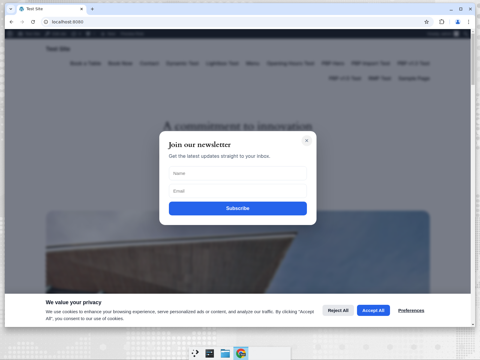 Public popup on the frontend