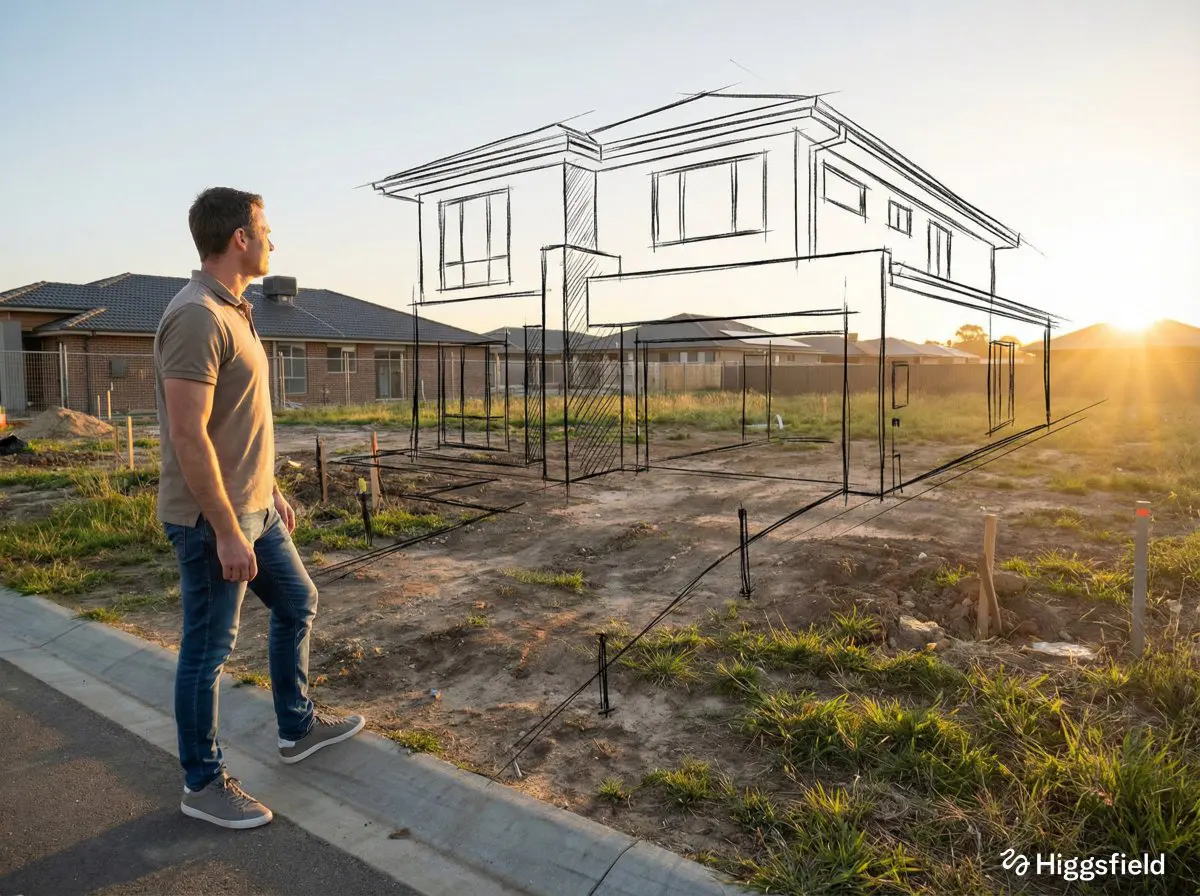 A [person type] standing full-body near the edge of the f...