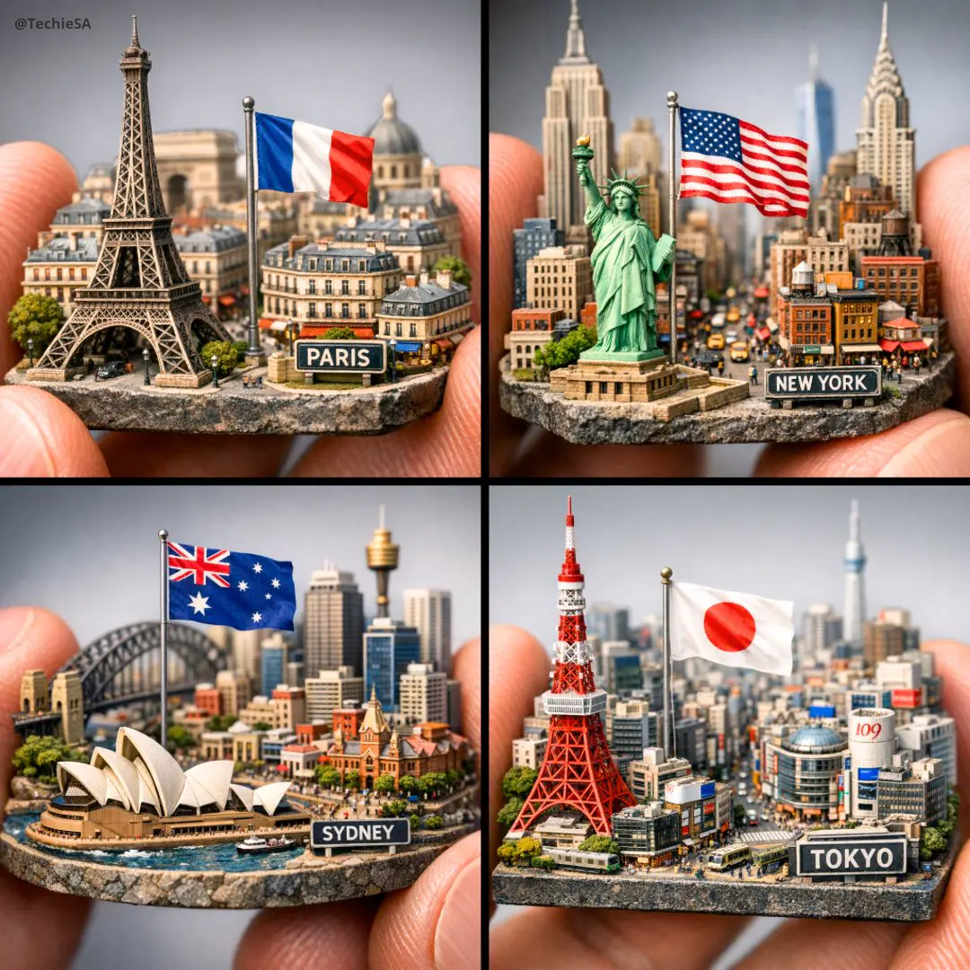 Extreme close-up macro of miniature city diorama [CITY, C...