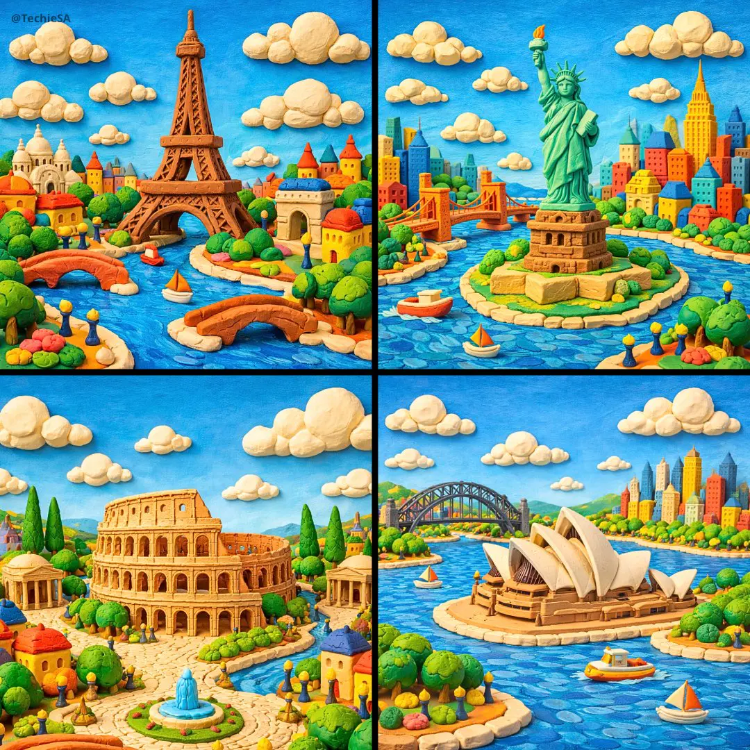 Generate a whimsical miniature world featuring [LANDMARK ...