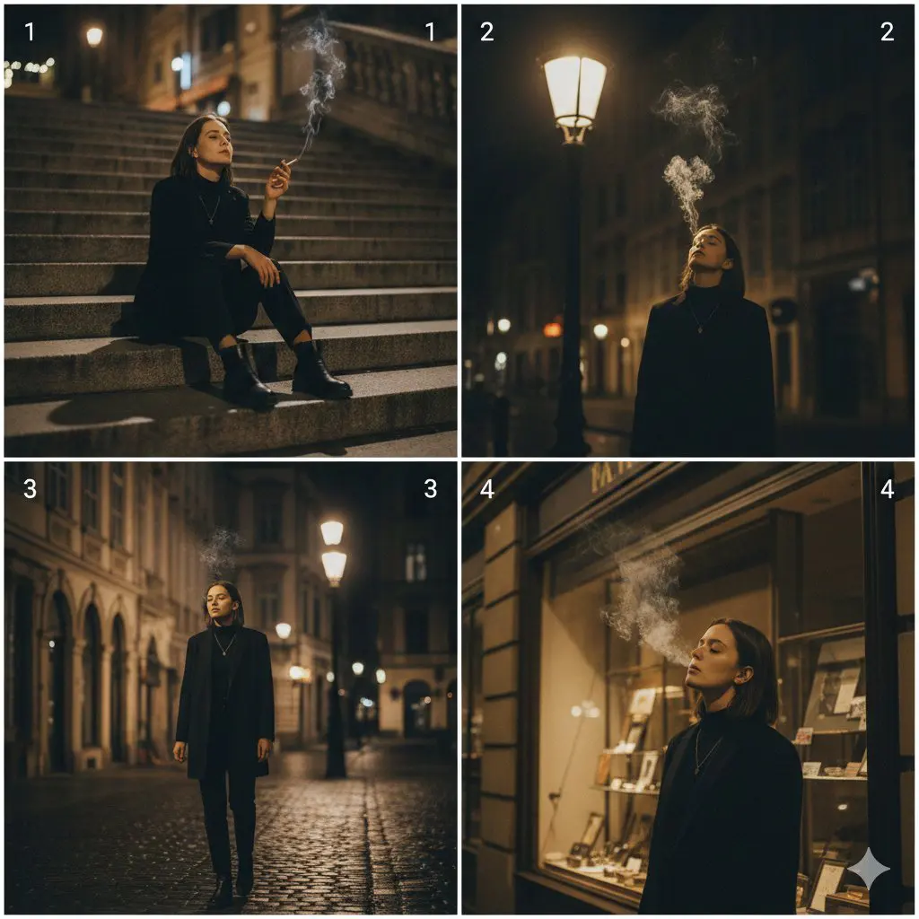 A cinematic 4-panel photo collage showing a quiet, intros...