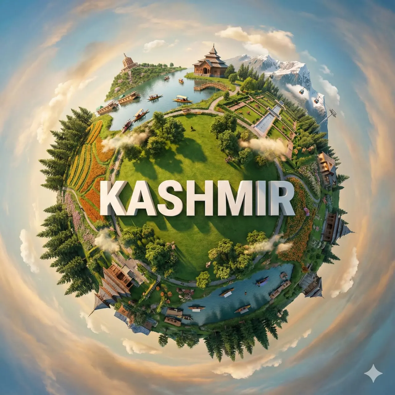 Create a hyper-realistic miniature planet showcasing [KAS...