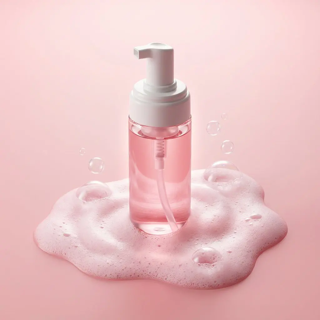 Premium minimalist skincare product photography. A transl...