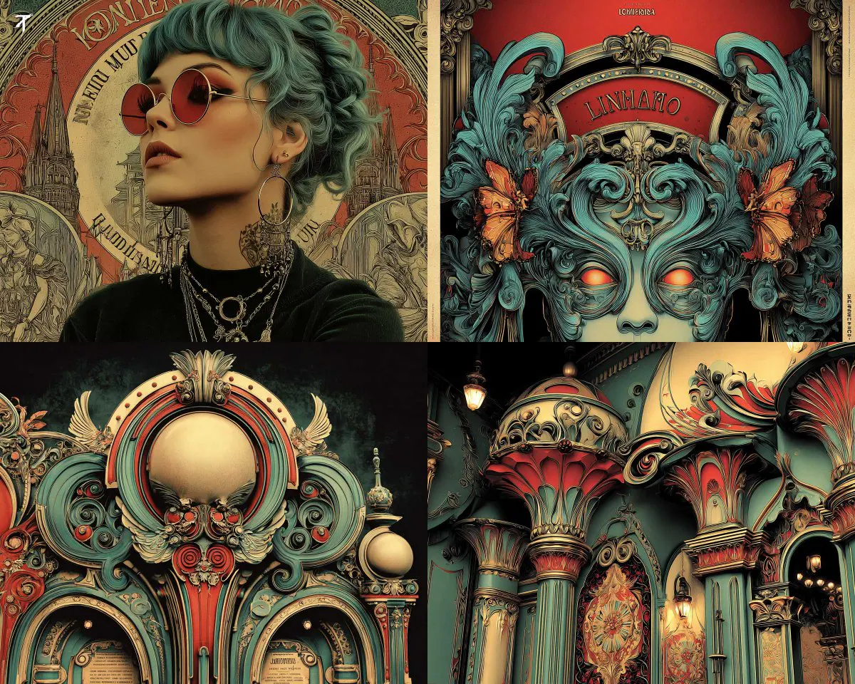 I really like this SREF for its ornate art nouveau feel, ...