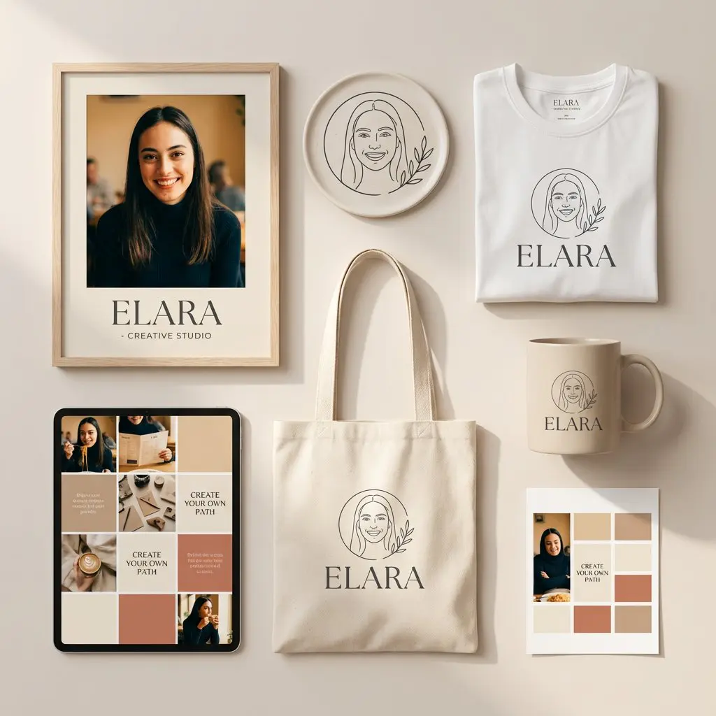A clean, modern personal branding mockup featuring a cohe...