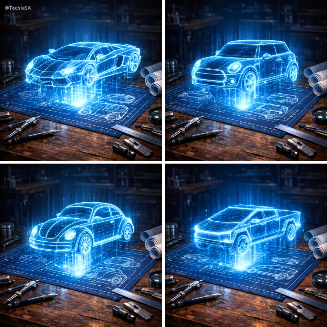Create a hyper-realistic 3D holographic blueprint project...
