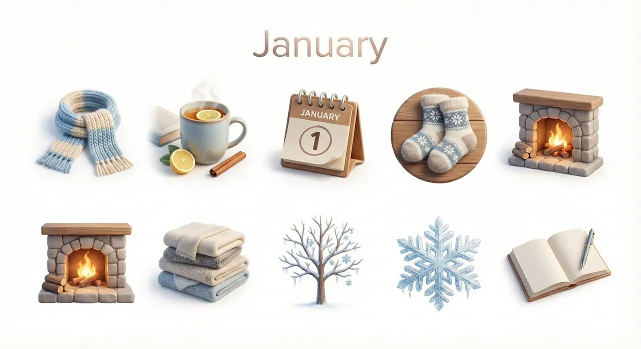 Create a collection of icons representing [Month] through...