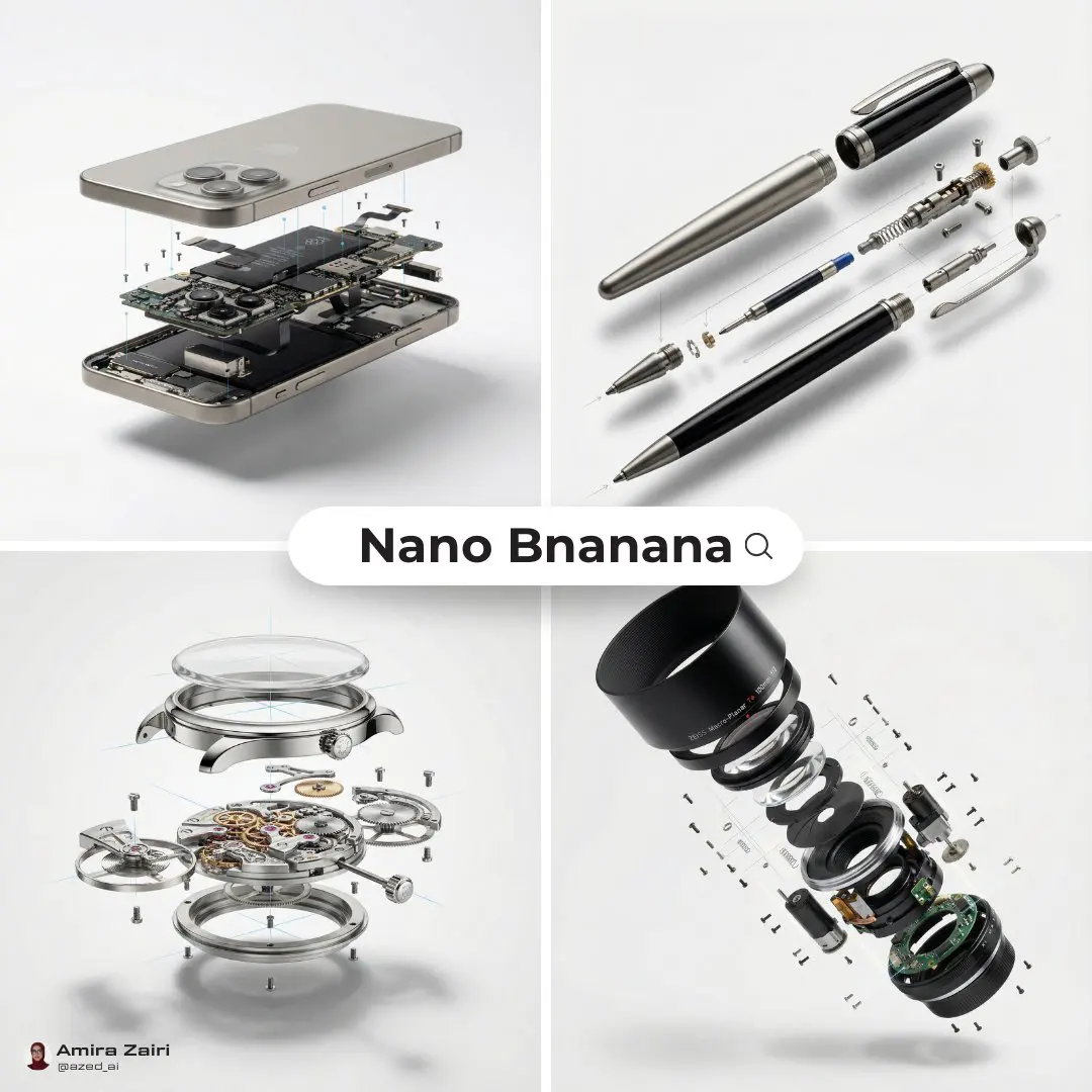 Create an exploded products with inner mechanics [product...