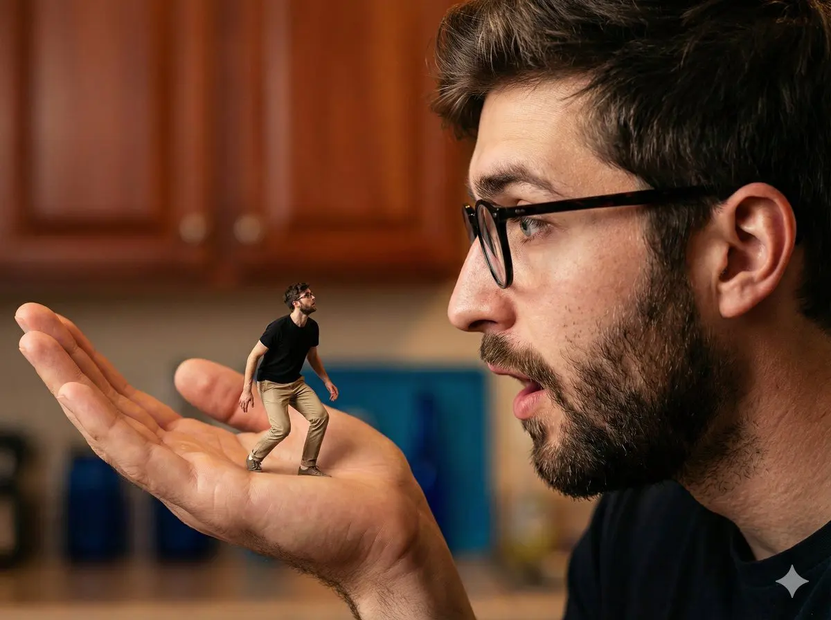 A hyper-realistic, surreal composite shot utilizing force...