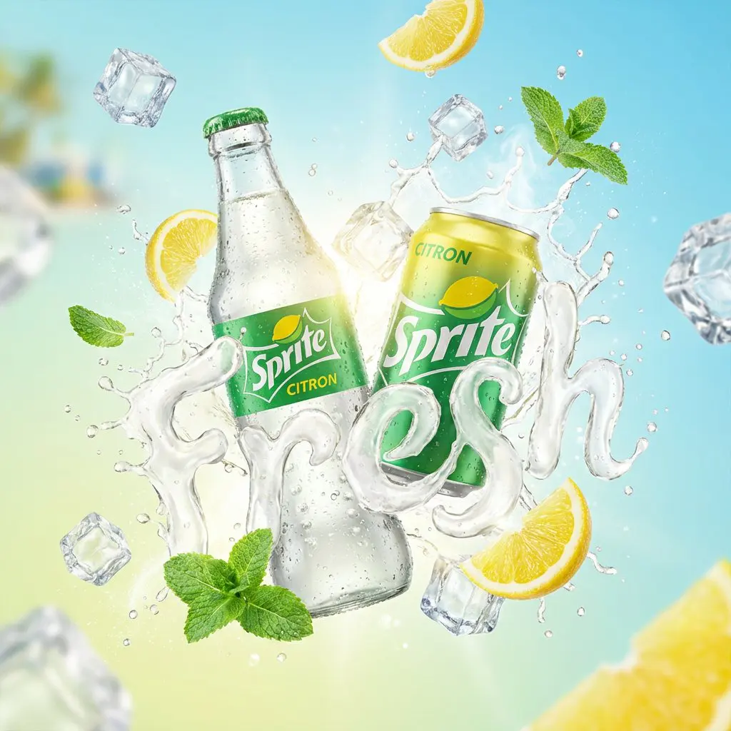 A vibrant, high-end advertising visual of a [PRODUCT NAME...