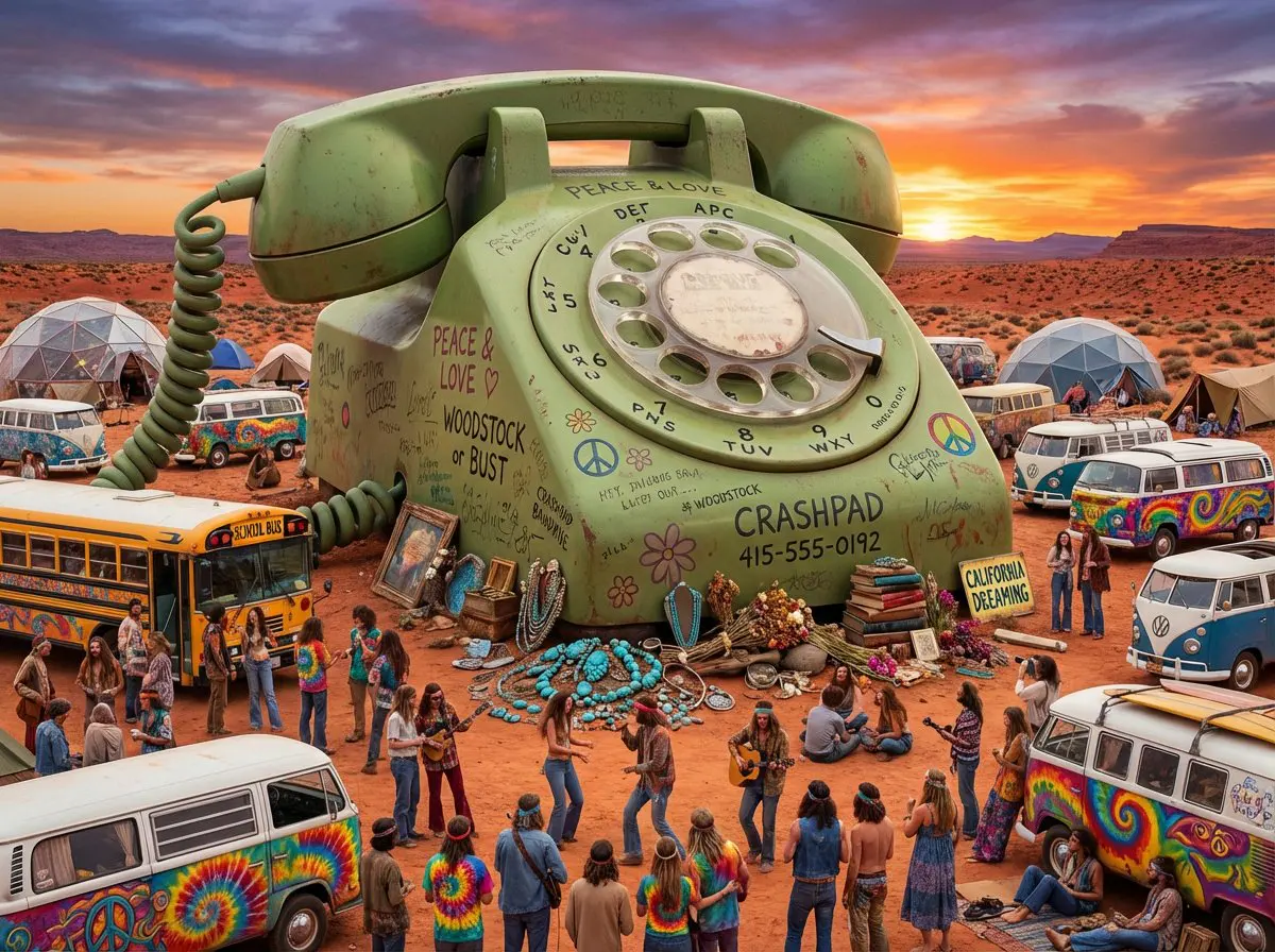 A [ORDINARY OBJECT] as a landmark on an epic journey, tin...