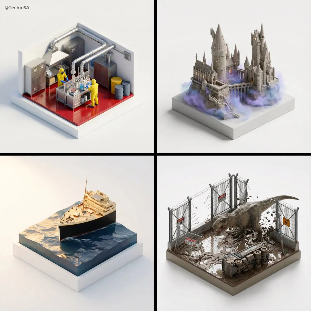 Stylized, ultra high-fidelity 3D isometric miniature dior...
