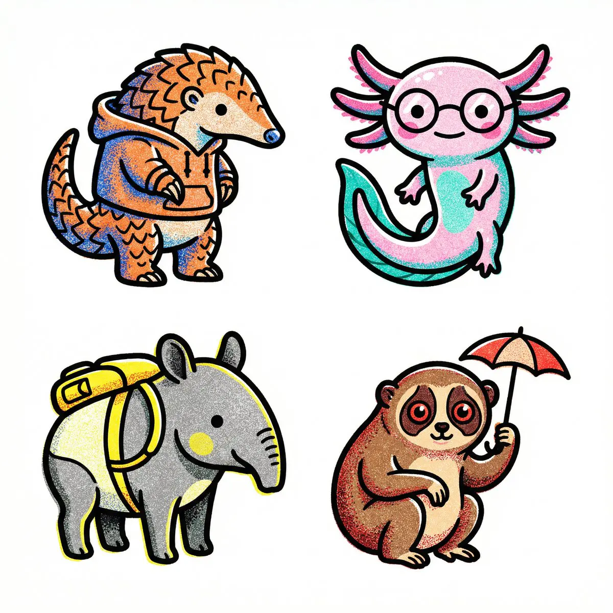 Create a collection of icons representing [a theme], they...