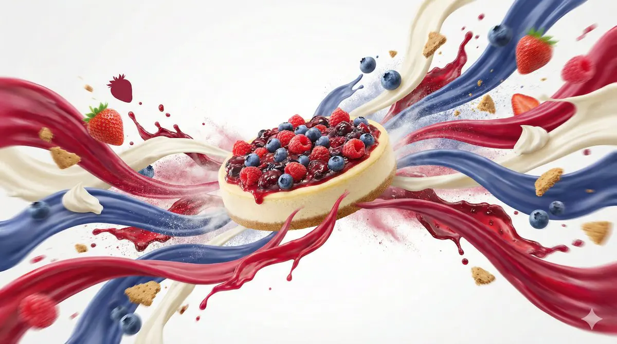 Dynamic flavor wave composition of [FOOD], with colorful ...