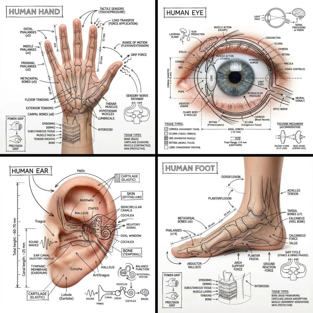 Create an infographic image of [BODY PART], combining a r...