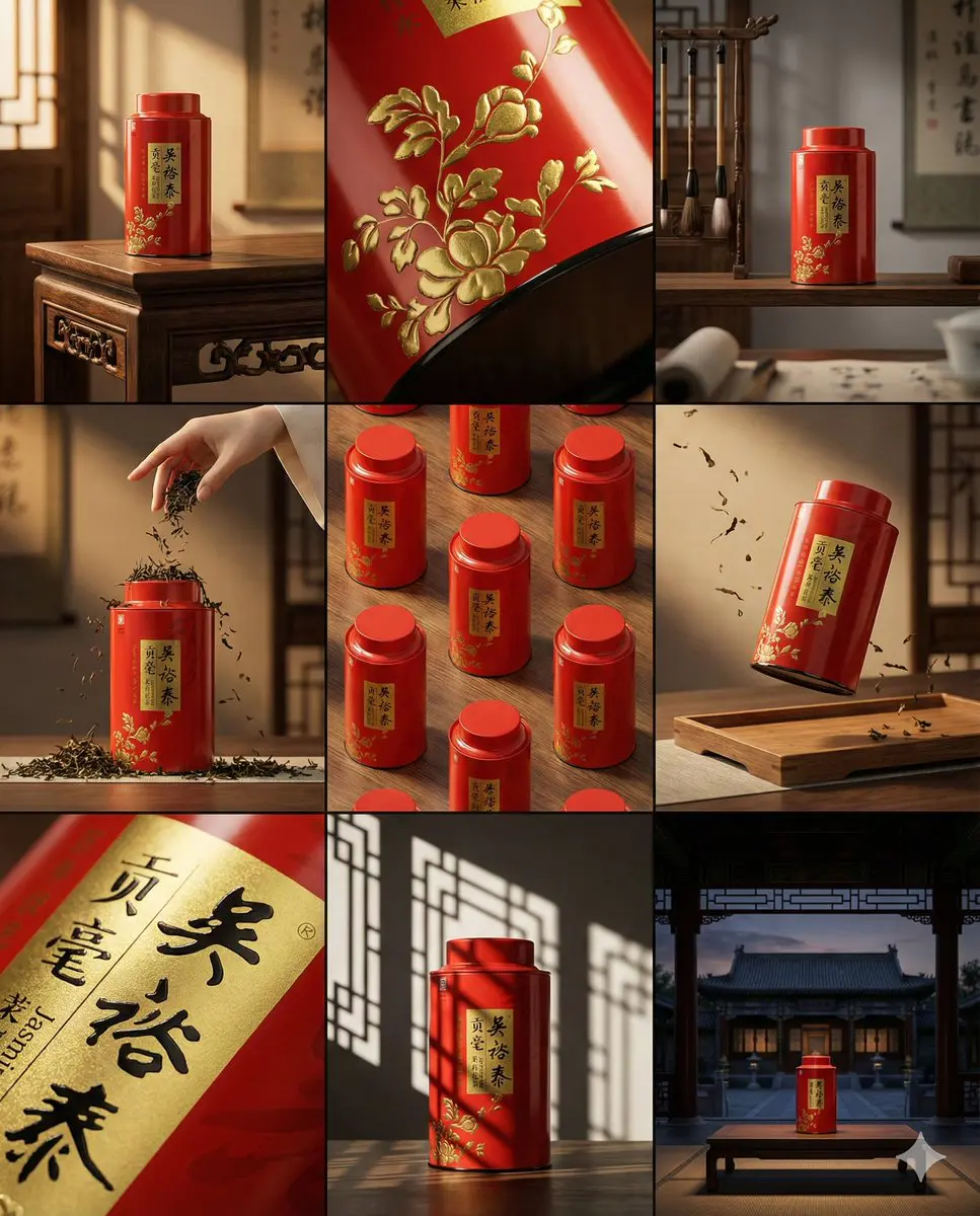 A clean 3×3 storyboard grid with nine equal-sized panels ...