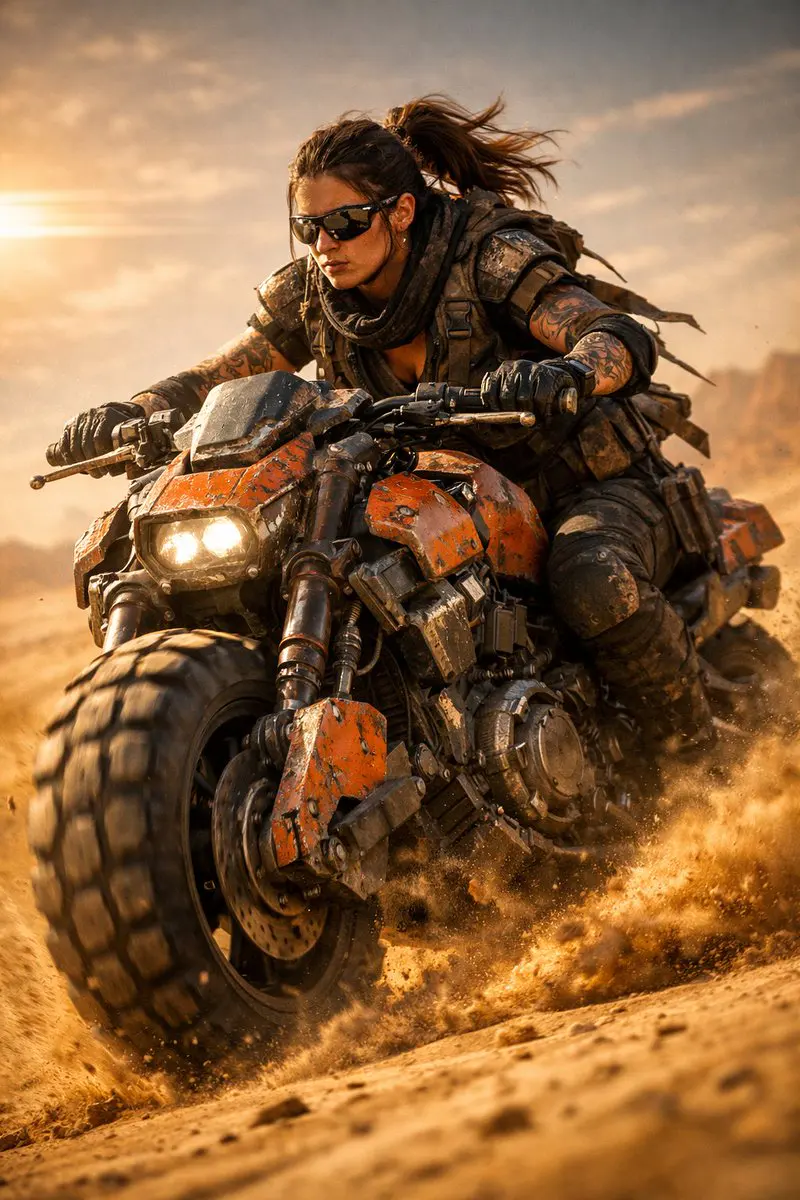 Use the uploaded picture to create a cinematic sci-fi sce...