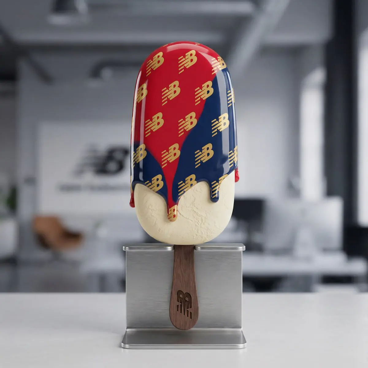 A perfectly vertical, hyper-realistic 3D popsicle by [@ Y...